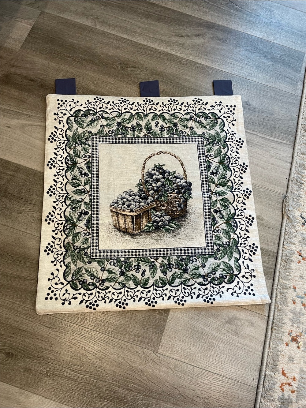 Wall hanging cottage chore tapestry blueberries 🫐